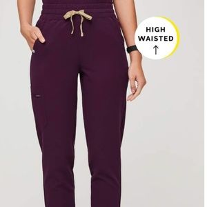 Figs Zamora High Waisted DEEP PURPLE joggers